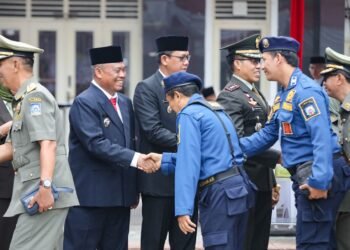 PEMKAB SLEMAN GELAR UPACARA BENDERA HARI PENEGAKAN KEDAULATAN NEGARA, HUT SATPOL PP DAN HUT DAMKAR